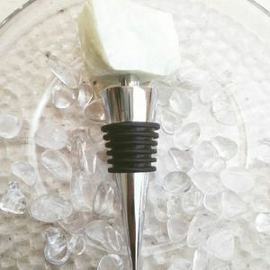 White stone wine bottle topper/cork